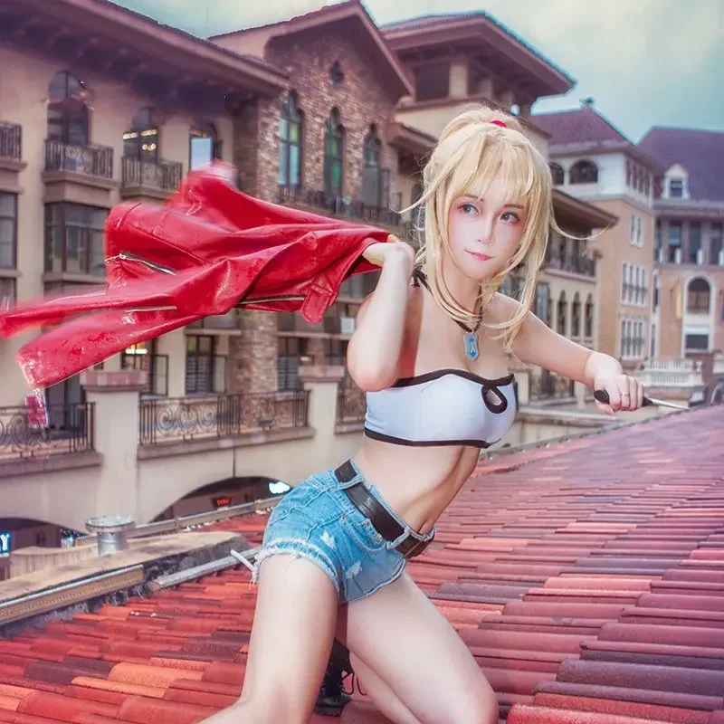 FGO Mordred Cosplay Fantasias, Destino Grande Ordem, Moda Diária