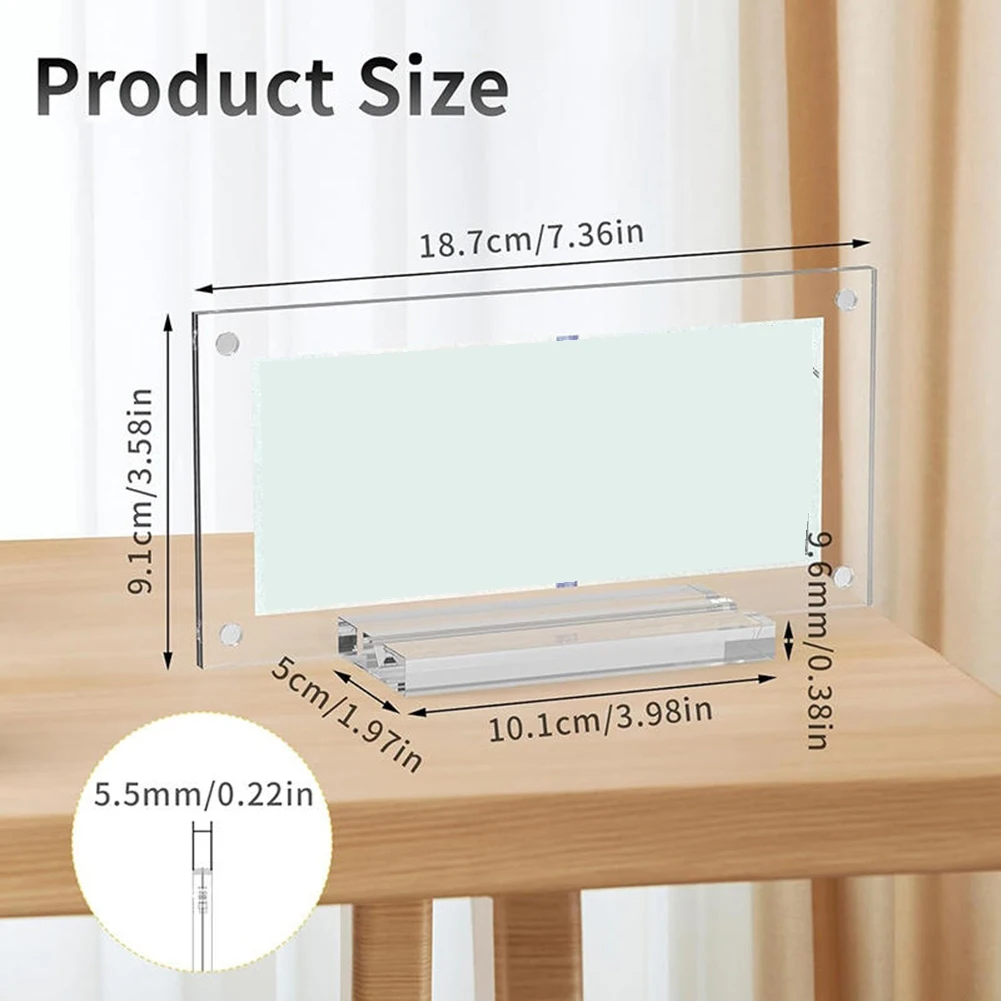 Utility Design Transparent Acrylic Dollar Bill Display Frame with Base,Banknote Holder Stand,for Currency Collection,Home Deskto