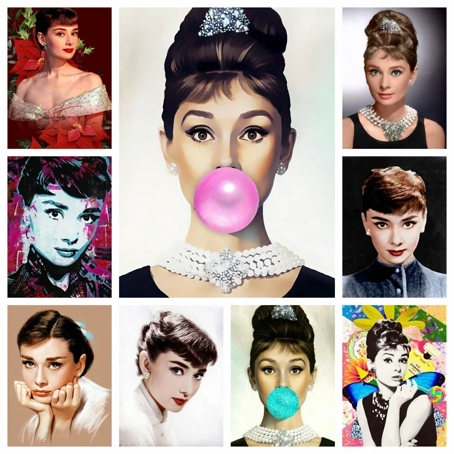 Women Bags Pictures - Audrey Hepburn 5D Drill Diamond Art