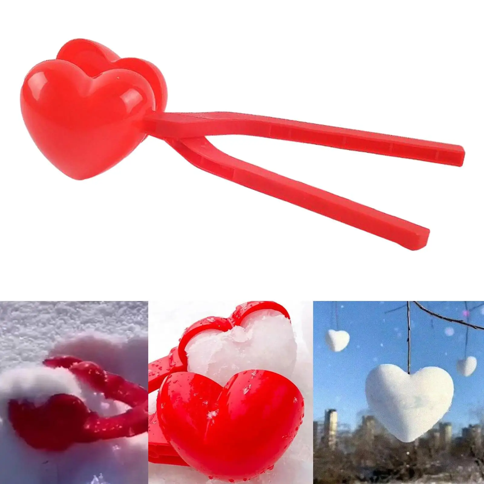 Heart Snowbal Maker Clamps Kids Making Sand Activities Games 20x5cm