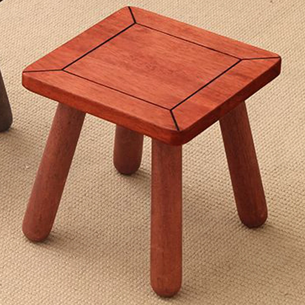 

Antique Style Solid Wood Rubber Wood Detachable Small Stool Natural Wood Wax Oil Finish Shoe Bench Nordic Minimalist Furniture
