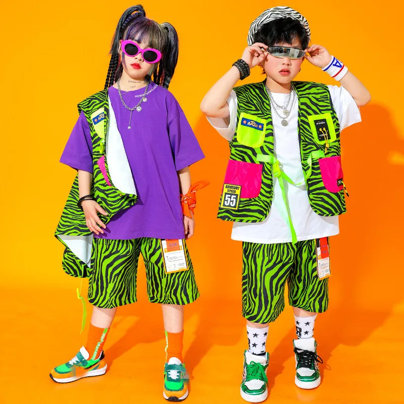 Kids Cool Hip Hop Clothing Graphic Tee Oversized T Shirt Tops Streetwear Summer Shorts for Girls Boys Dance Wear Costume Outfits