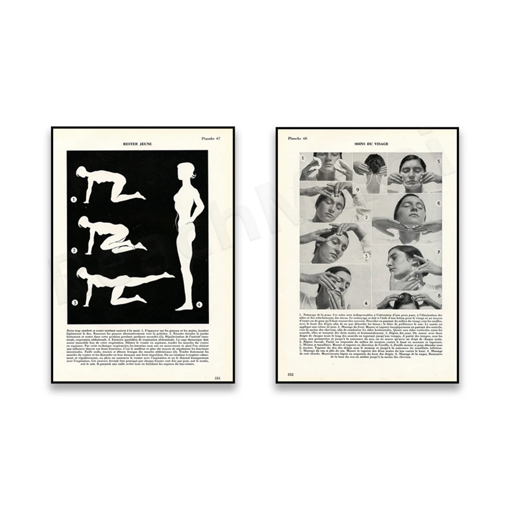 Massage poster, french vintage medical print. Beauty salon office wall decoration. Gifts for Massage Therapists, Fitness Trainer