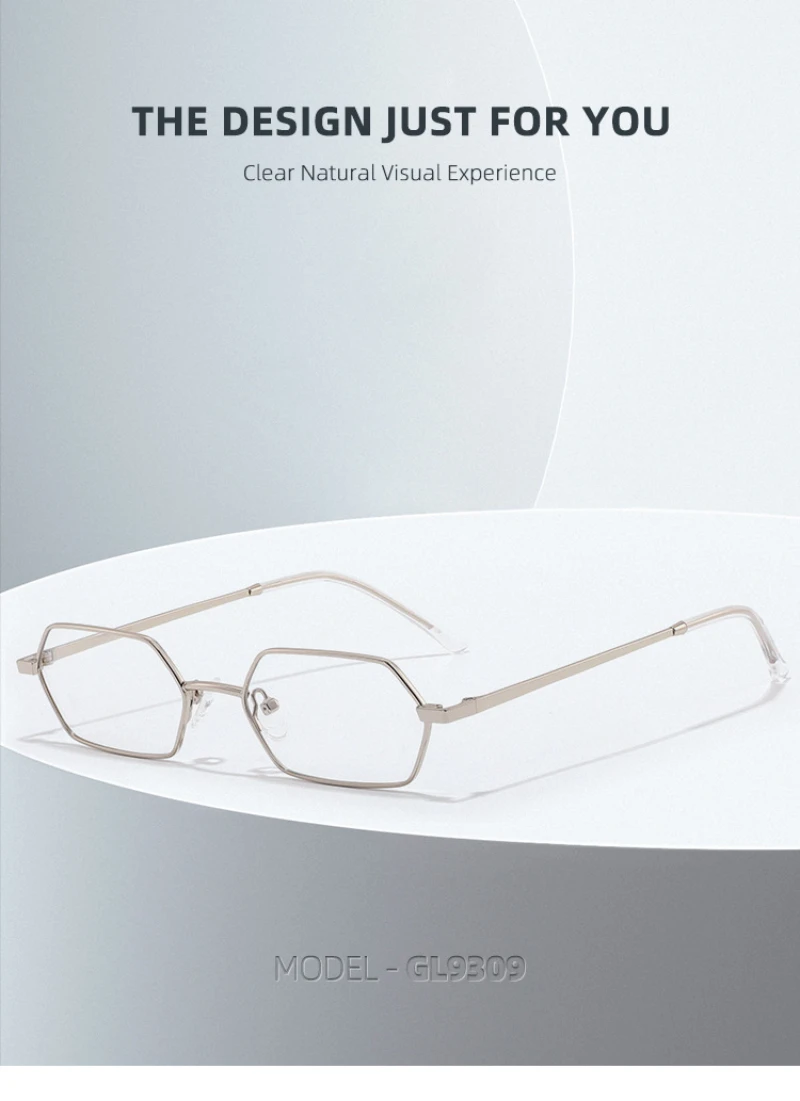BEMORE Polygon Prescription Glasses For Women Metal Photochromic Glasses with Diopters Anti Blue Light Optical Eyeglasses