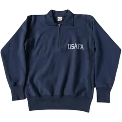 Non Stock Quarter-Zip Sweatshirt Men's Long-Sleeve French Terry Cotton Pullover