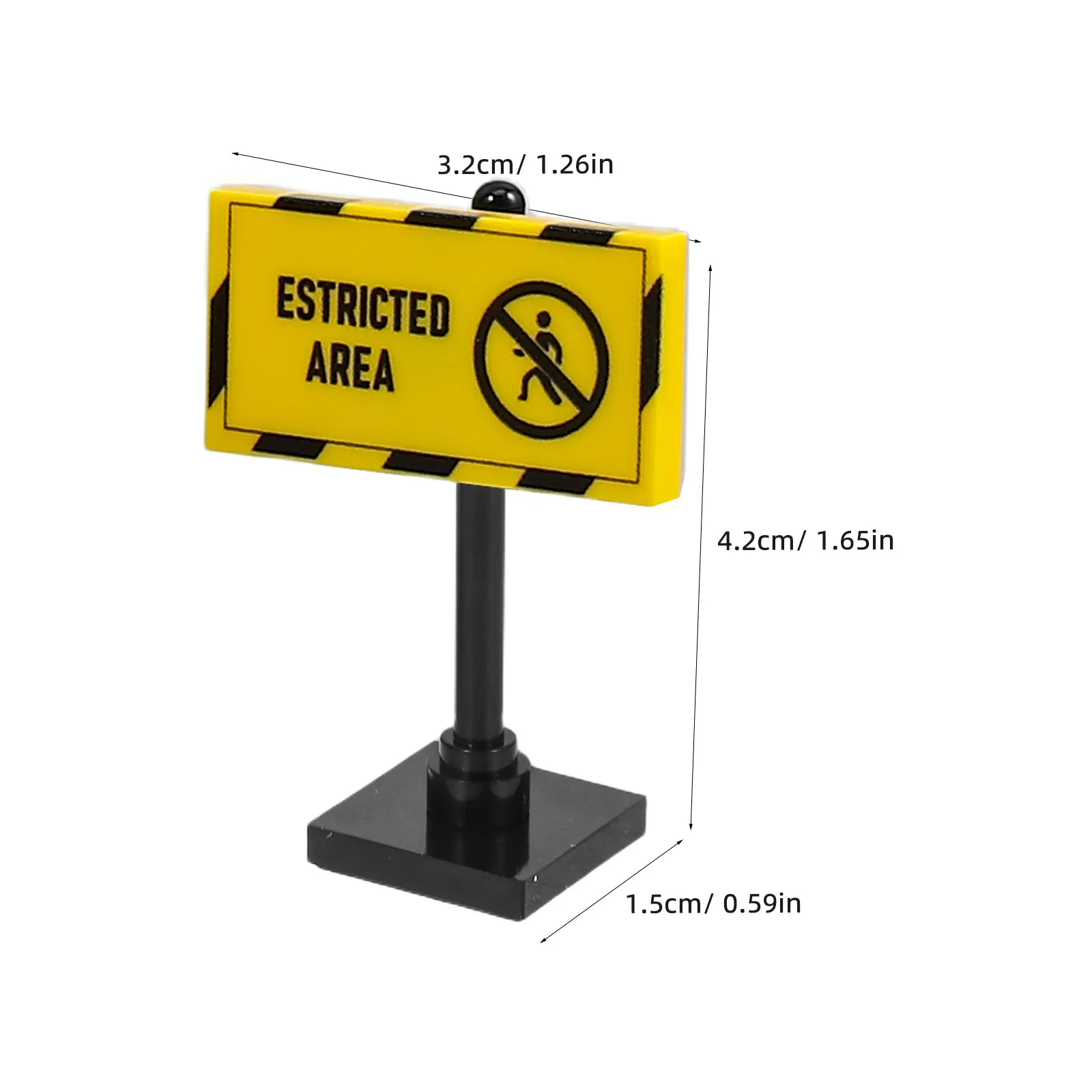 6Pcs Miniature Warning Bases Building Bricks Set Educational Traffic Cones Street Signs Road Safety Interactive Blocks Learning