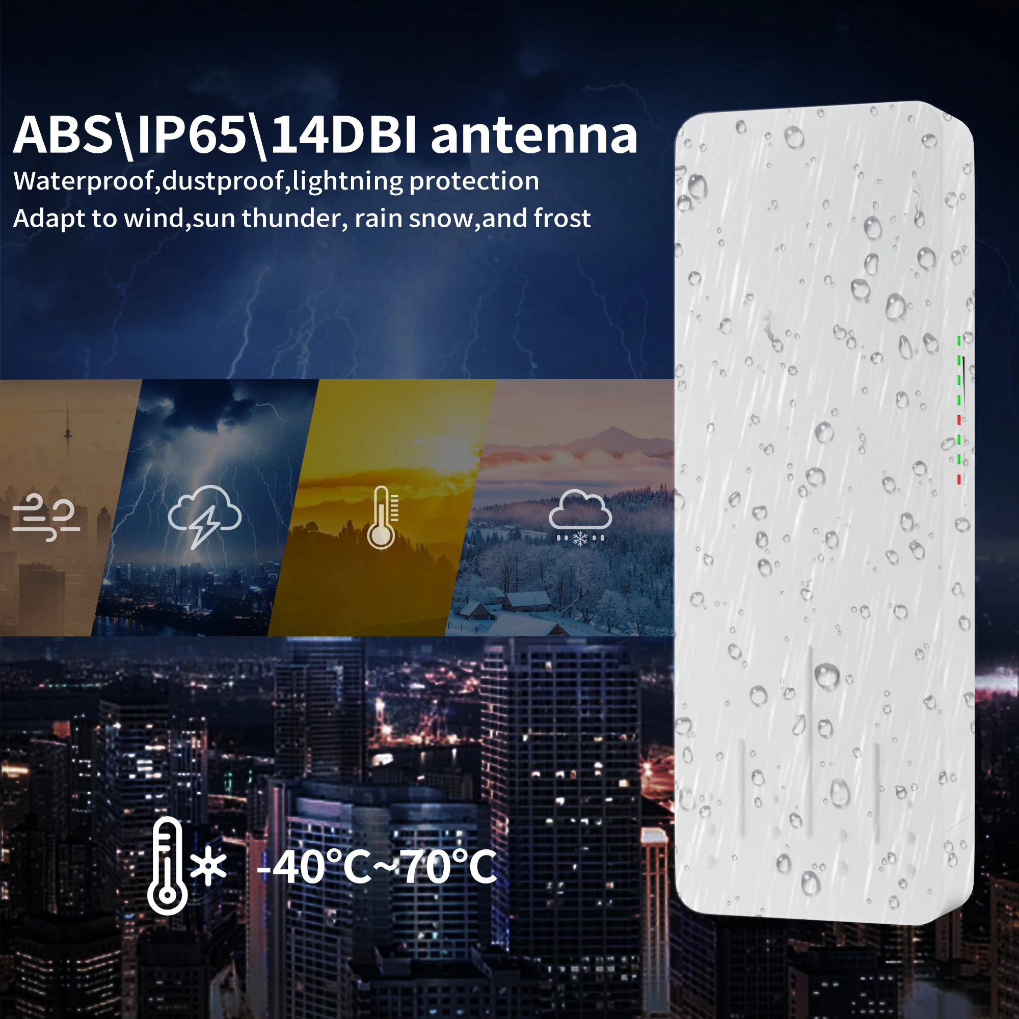 Wireless Bridge Set 300Mpbs 5.8G WiFi Outdoor CPE Point to Point 3 with 14dBi Antenna, 24V PoE Power, IP65 Waterproof,2 Pack