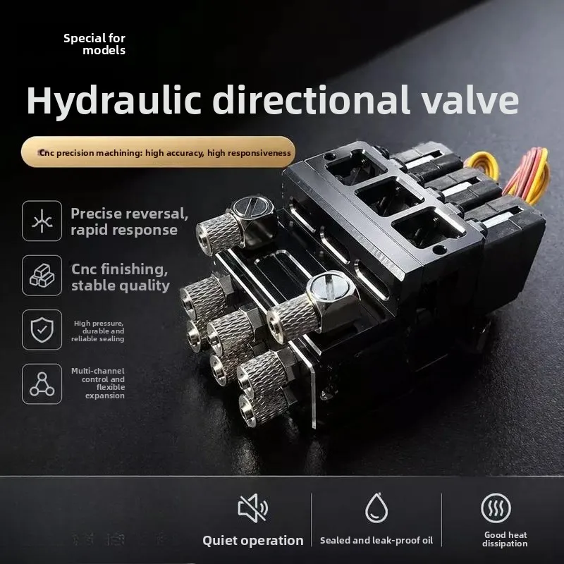 RC Model Hydraulic Directional Control Valve, Replacement Component for Excavator & Forklift Steering System