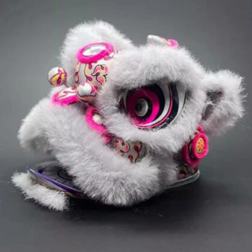 New Year Chinese Style Mini Lion Dance Figurine Awake Lion Dance Mascot Crafts Home Office Desktop Car Festival Ornaments