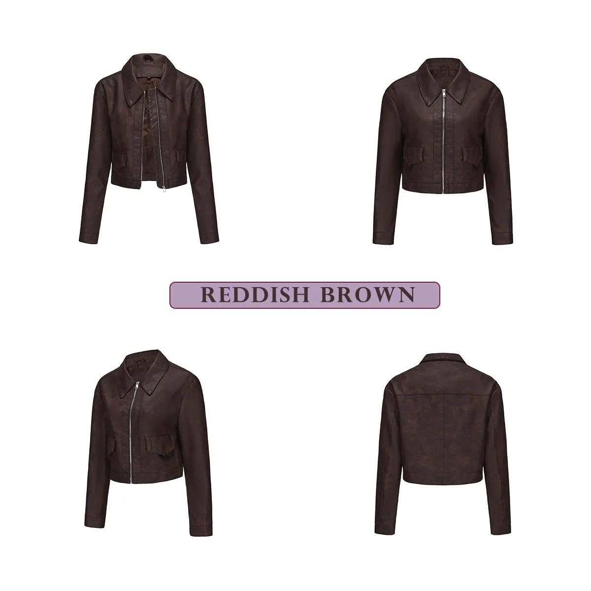 Spring and Autumn New Thin Leather Coat Long sleeved Casual Women's Coat Fashion Short Motorcycle Zipper Leather Jacket