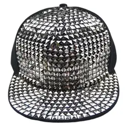 Adjustable Straps Sequins Snapback Hats Bling Flat Bill Baseball Cap Punk Rock Hip Hop Fashion Style Streetwear