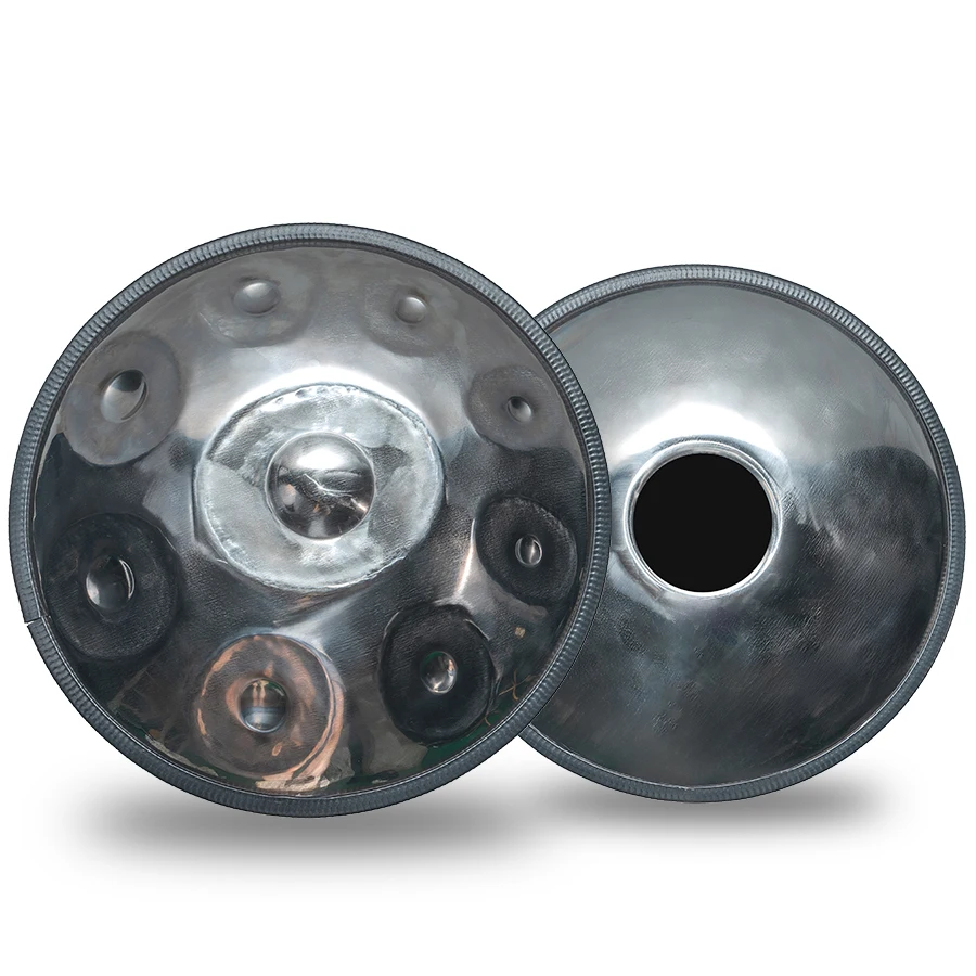 Professional Custom Healing Musical Instrument, Pure Hand-polished 9-note Mini Silver Mirror Handpan