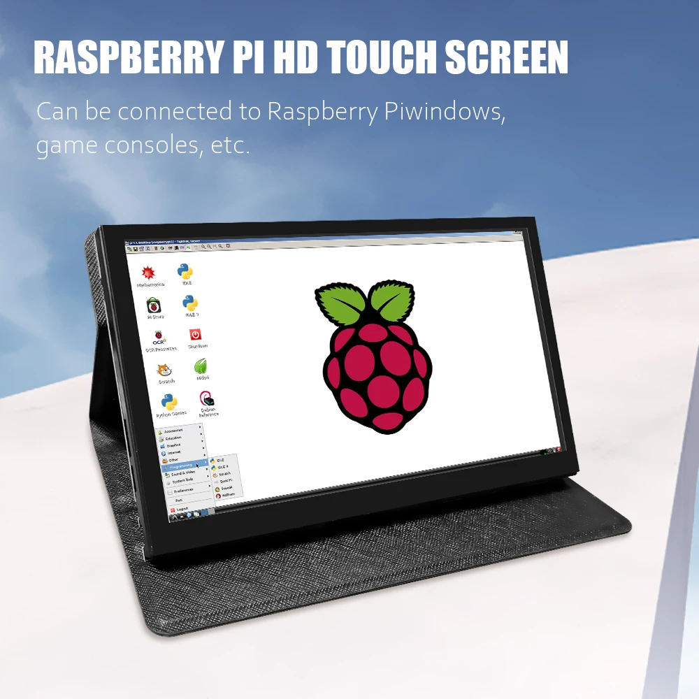 Monitor7inch stand HDMI LCD Screen Raspberry Pi 5 for Portable Monitor TFT Laptop Compatible 1024*600 AIDA64 module Leather Case