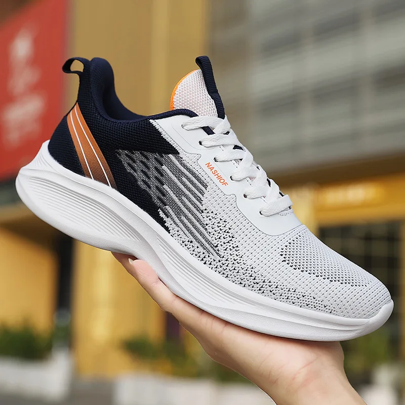 

2024 Spring and autumn sports shoes men's shoes large size new mesh breathable running shoes Light and comfortable running shoes