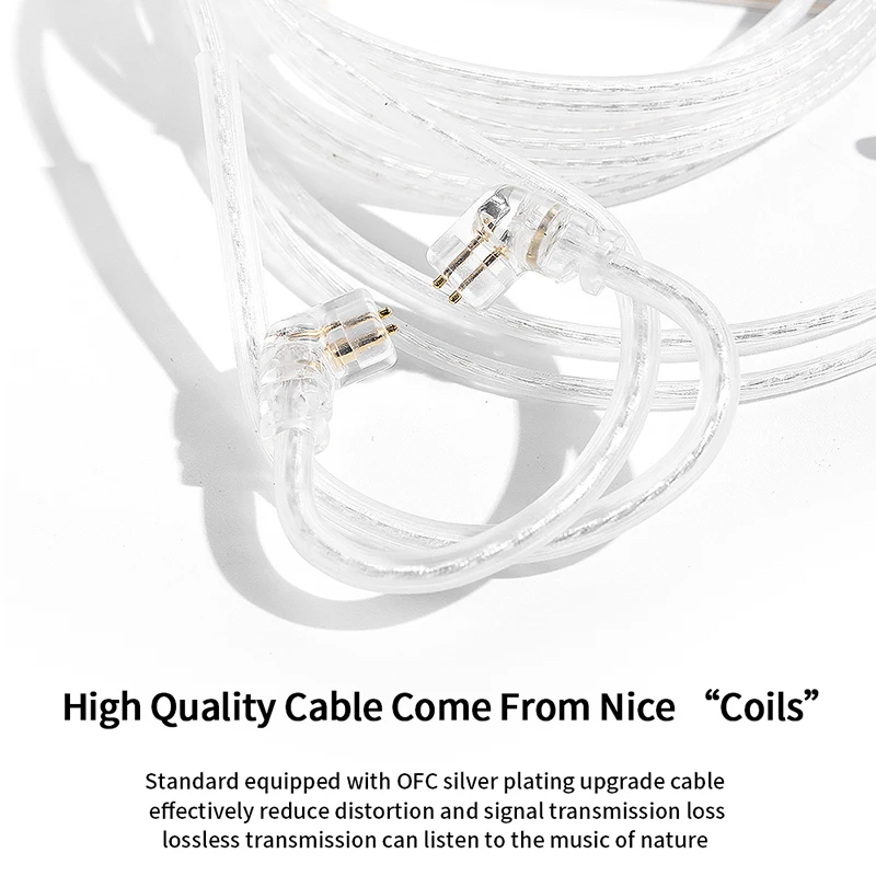 JCALLY PJ3 5N High Pure OFC Silver-plated Earphone Cable Built-in DAC Chip with Mic For KZ EDX PRO AS16 PRO AS24 ZS10 PRO