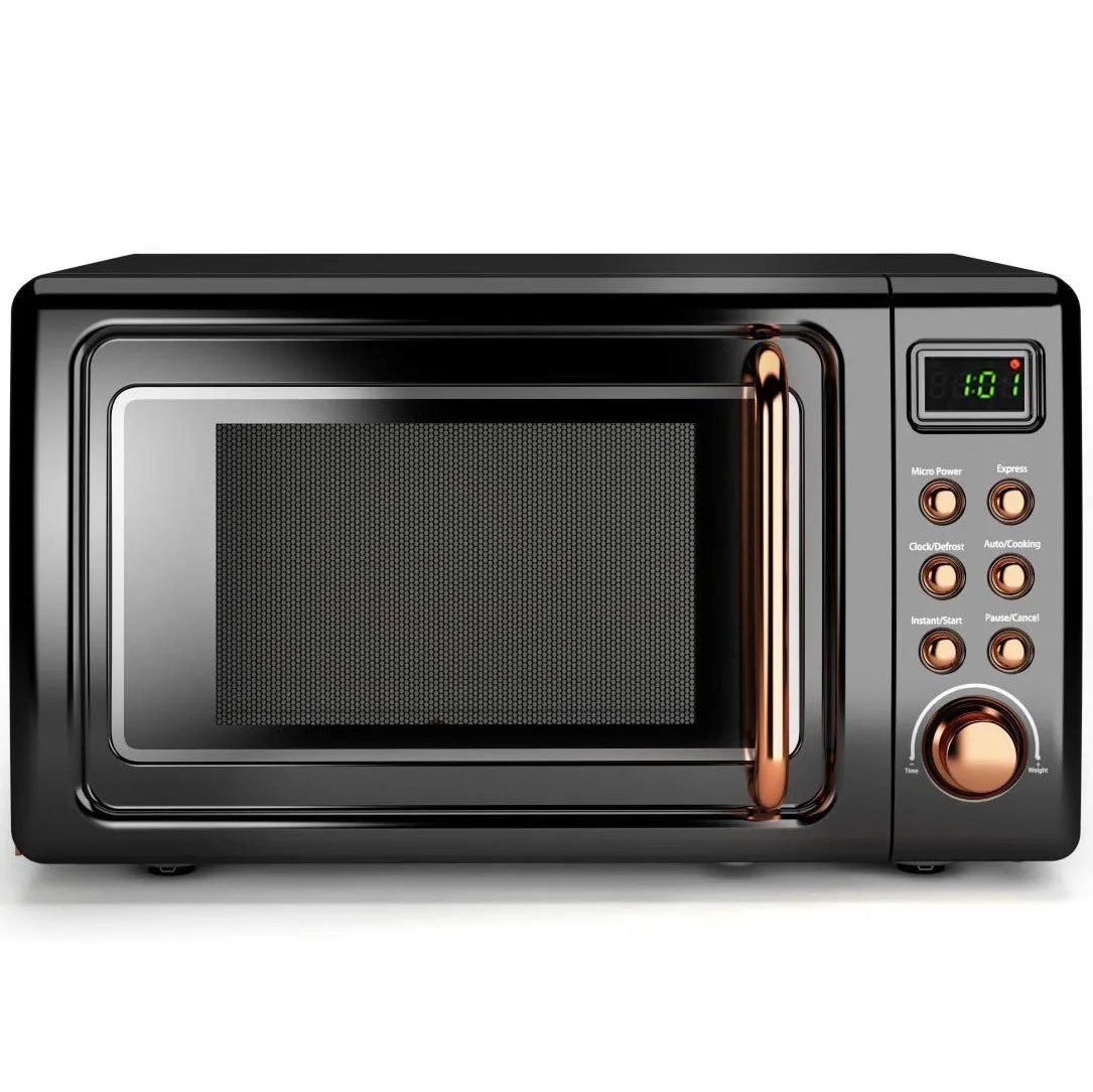

0.7Cu.ft Retro Countertop Microwave Oven 700W Display Glass Turntable