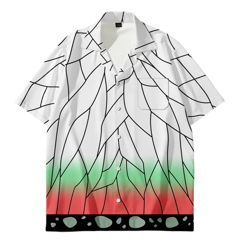 เสื้อคอสเพลย์อะนิเมะฆ่าปีศาจเครื่องแต่งกาย kisatsutai เสื้อพิมพ์ลาย3D kamado tanjirou ปกเสื้อแขนสั้นสำหรับผู้ชายผู้หญิง