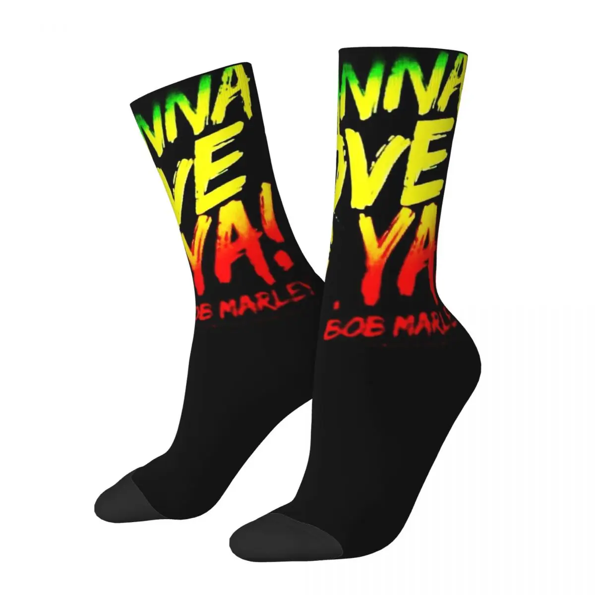 Chaussettes unisexes Rared Bob Marley, randonnée, impression 3D, style de rue, Elin