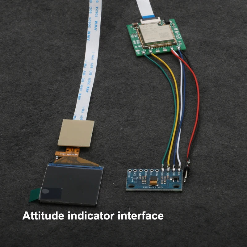 1PCS Flight Simulator Cockpit Instrument Panel Attitude Indicator/Compass/Radar 1.3inch Screen for RC Fixed-Wing Plane Dashboard