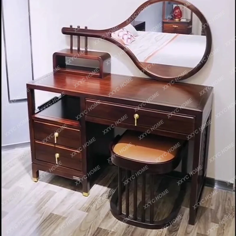 L New Chinese Style Black Walnut Modern Light Luxury High-End Bedroom Assembly Full Solid Wood Furniture