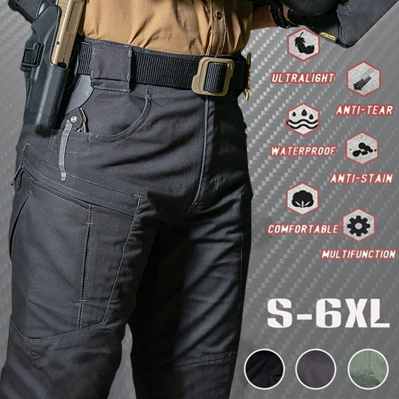 

SMVP Men's Outdoor Multi Functional Tactical Pants, Multi Pocket Outdoor Hiking Sweatpants, Water-repellent, wear-resistant