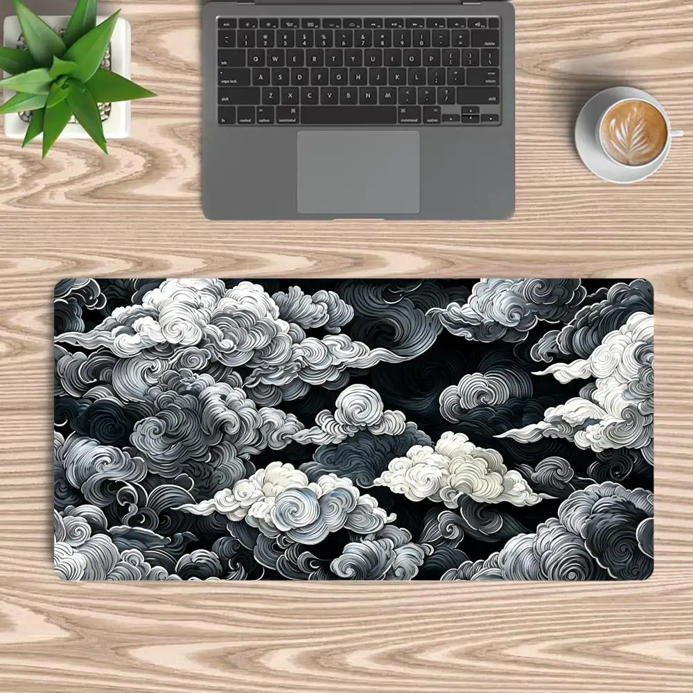 Vortex Cloud Layer Large Mouse Pad  Anti‑slip Rubber Stitched Edge Gaming Desk Mat Office Long Pad Pc Accessories Laptop Gadgets