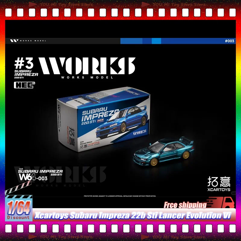 

1:64 Xcartoys 2026 Hec Subaru Impreza 22b Sti W64-003 Lancer Evolution Vi Tommi Makinen Eoition W64-004 Alloy Car Model Toy Gift