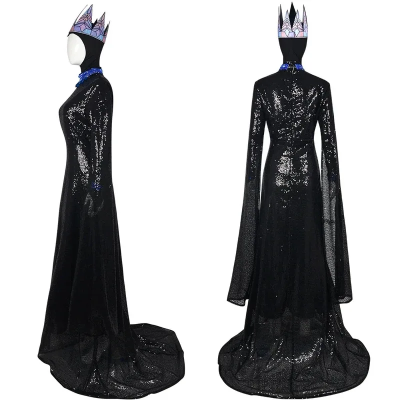 Fancy Evil Queen Cosplay Stepmother Costume Snow Cos Whites Women Long Dress Crown Outfits Halloween Disguise Performance Wear 5 view 6