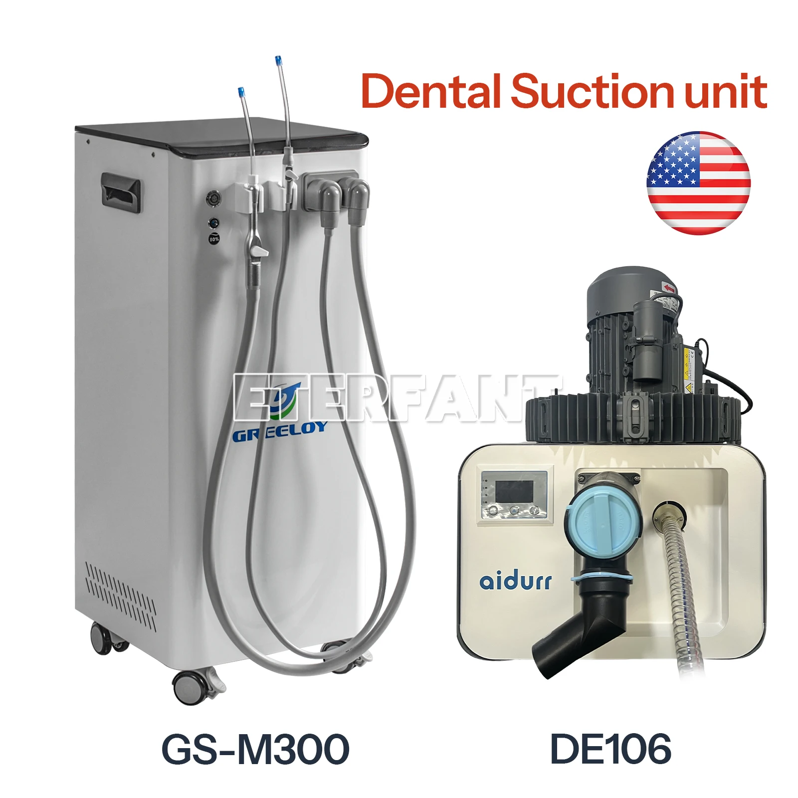 

ETERFANT Dental Electric Suction Machine Vacuum System DE106 Vacuum Pump Semi-Dry Type/Suction Unit System GS-M300