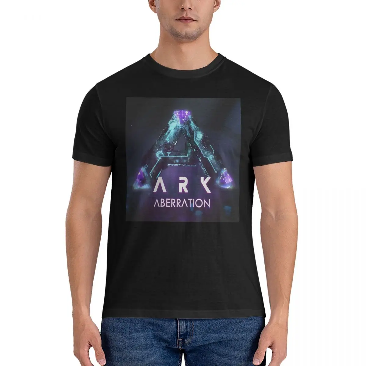 Aberration T-Shirt for Men ARK Survival Evolved Fun Pure Cotton Tee Shirt Crew Neck Short Sleeve T Shirts Gift Idea Clothing