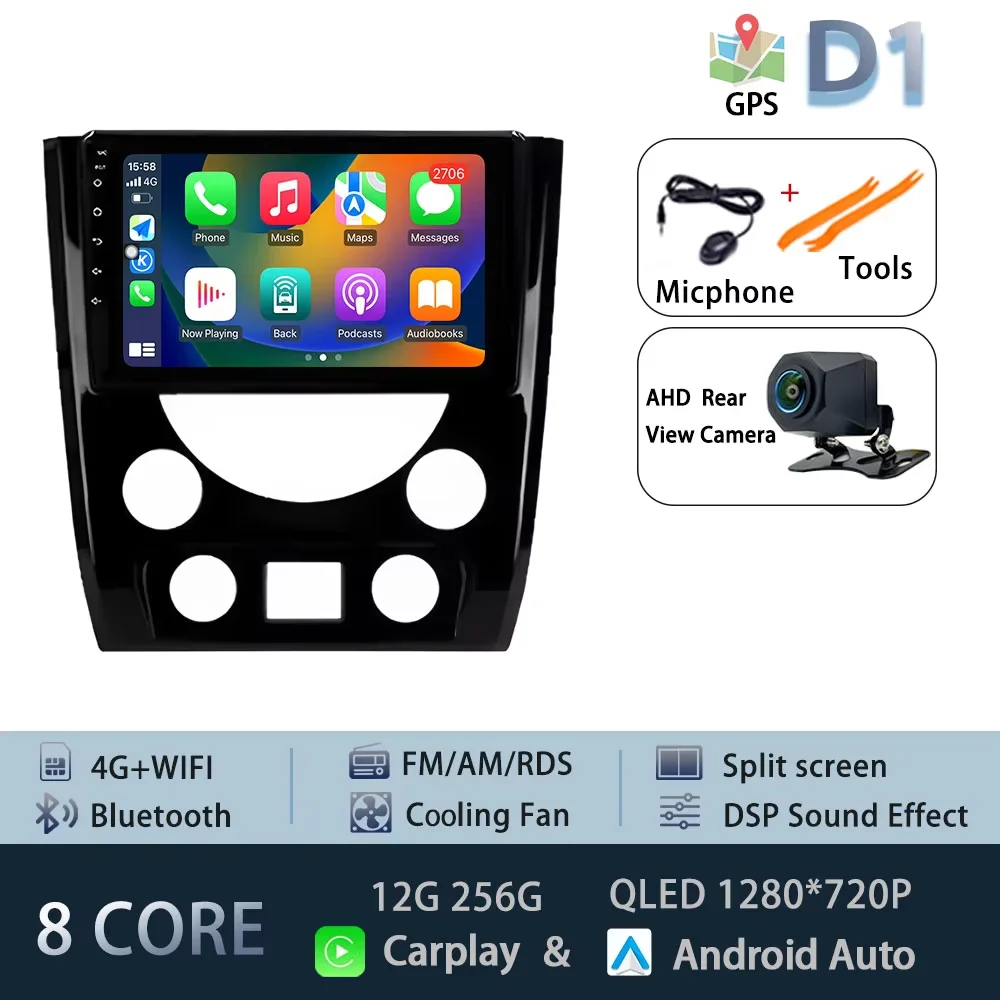 Carplay Android 15 Auto Voor SsangYong Rexton W 2014-2016 GPS Autoradio Navigatie Multimedia Video Player Stereo BT