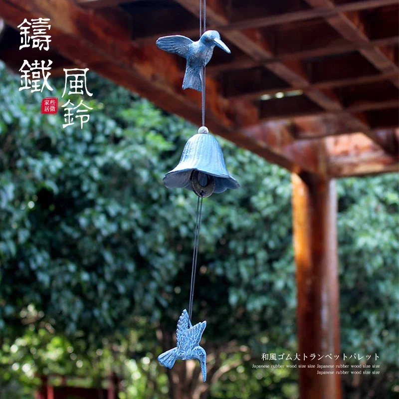 Southern Japanese Hummingbird Cast Iron Bells, Wind Rhyme, Clear Room, Balcony Metal Pendant, Door Hanging Decoration, Gift