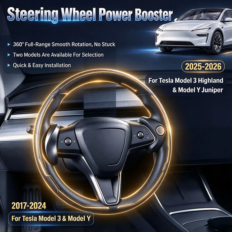 Steering Wheel Spinner Knob, Labor-Saving Safe Driving Accessory for Tesla Model 3/Y & Model 3 Highland & Model Y Juniper