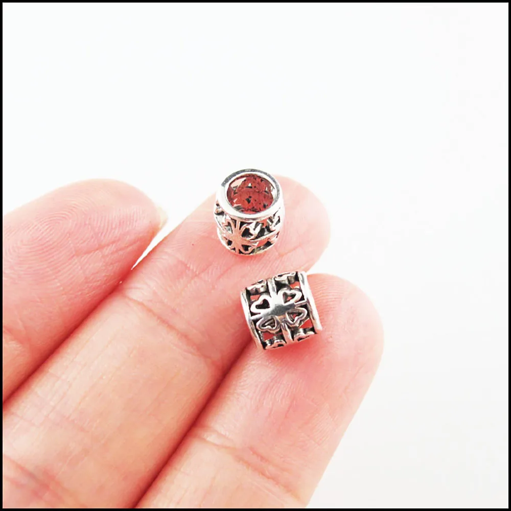 New Charms Tibetan Silver Color Round Triangle Spacer Frame Oval Tube Eye Spacer Beads DIY J014