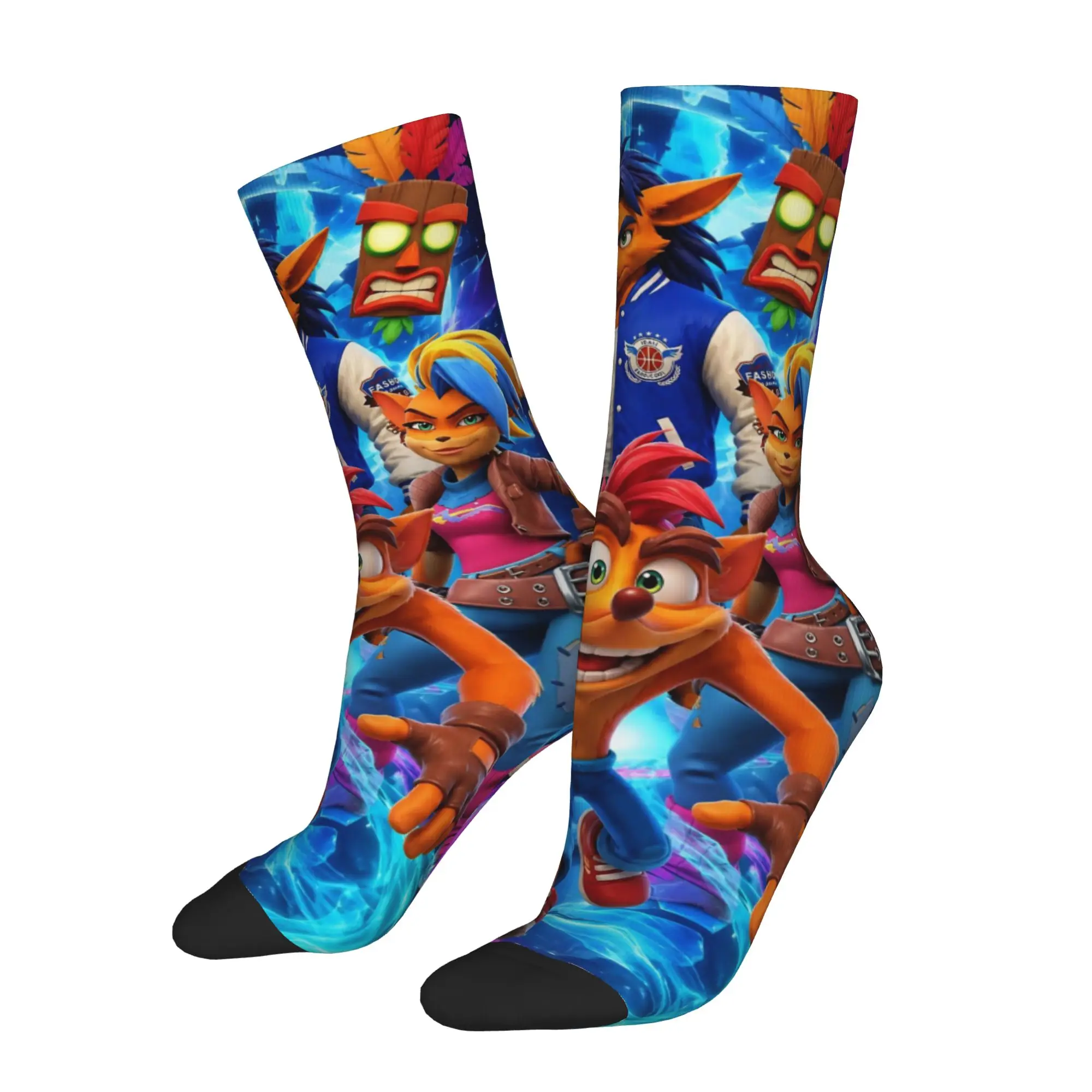 Nuevos Calcetines Masculinos Harajuku Crashed Game Bandicoots Sock Aku Tawna Coco Calcetines de Alta Calidad para Mujer Primavera Verano Otoño Invierno
