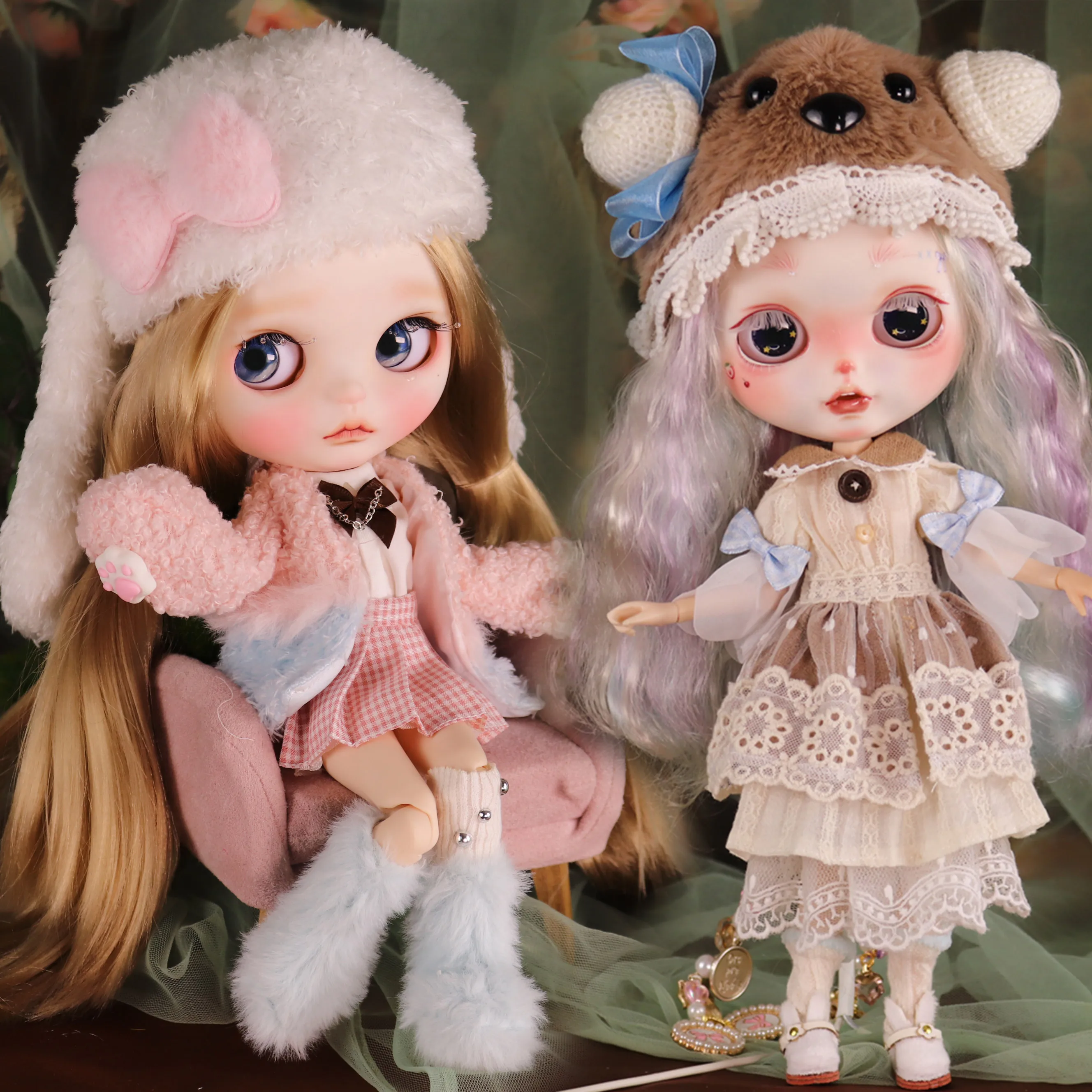 

Outfits For ICY DBS Blyth Dolls Honey Garden Dress With Hat Suit 1/6 BJD Ob24 Anime Girl bratz