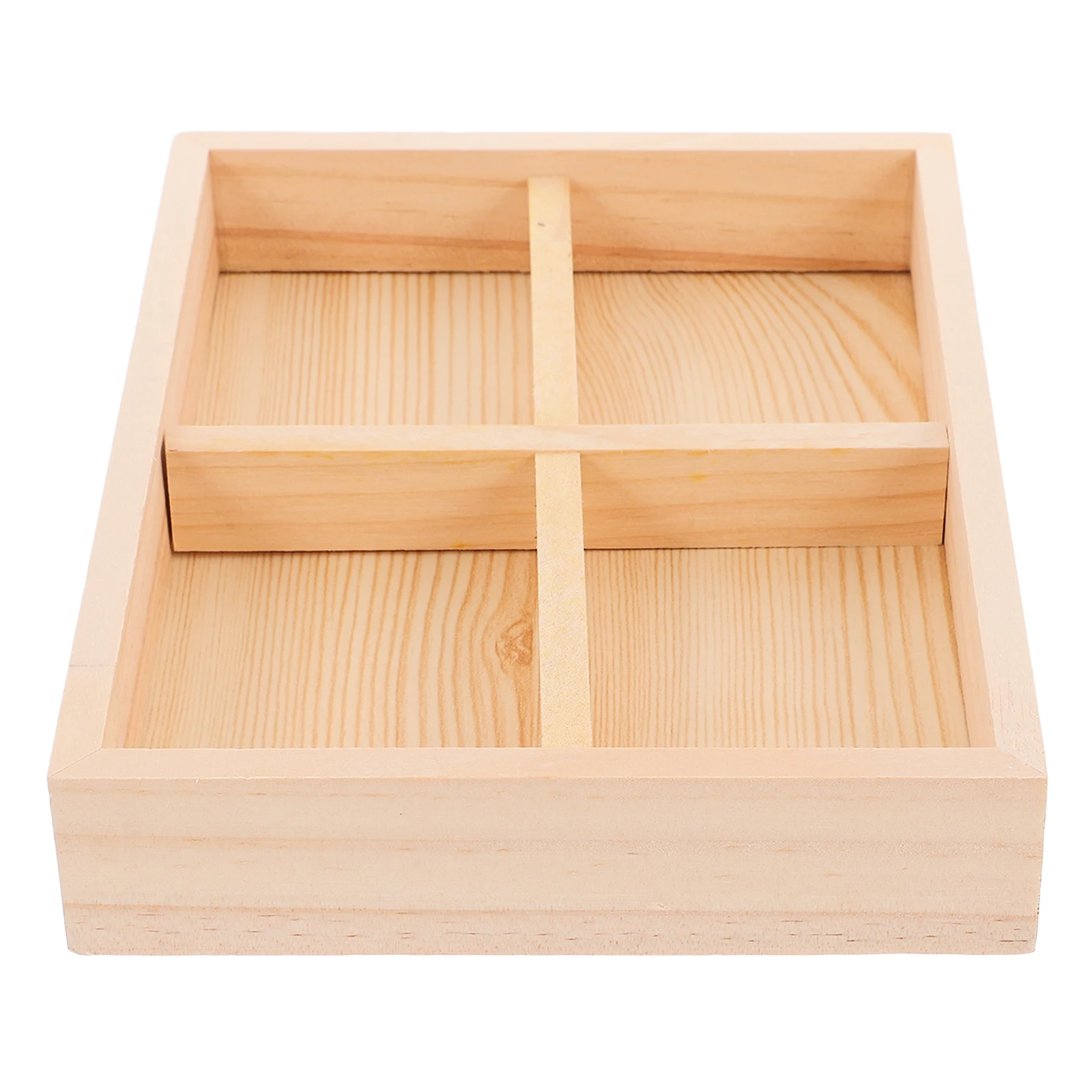 

Wooden Jewelry Tray Storage Display 4 Grids Pine Wood Rings Holder Desk Home Accessories Organizer Jewellery Presentation Tool