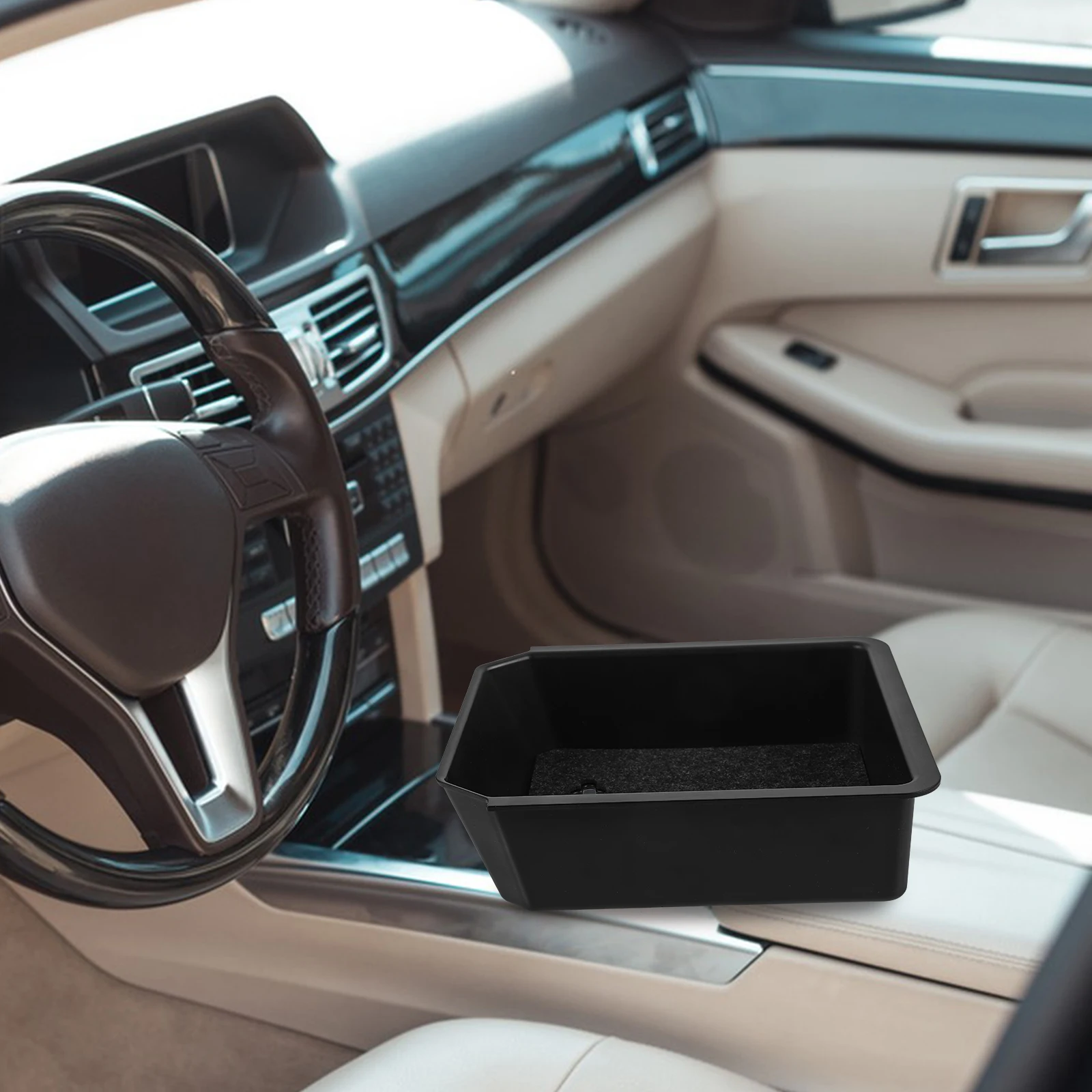 

Car Center Console Organizer Tray Black Storage Box Armrest Compartment Car Accessories Ideal Road Trips Keep Essentials Within