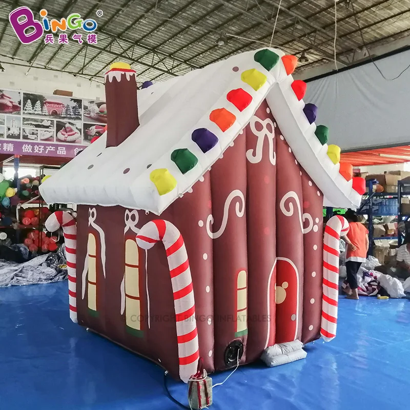 Inflatable Christmas Customized 2.7x2.7x3 Meters Inflatable  Blow Up Candy House Xmas Villa  For Christmas Party/Outdoor Display