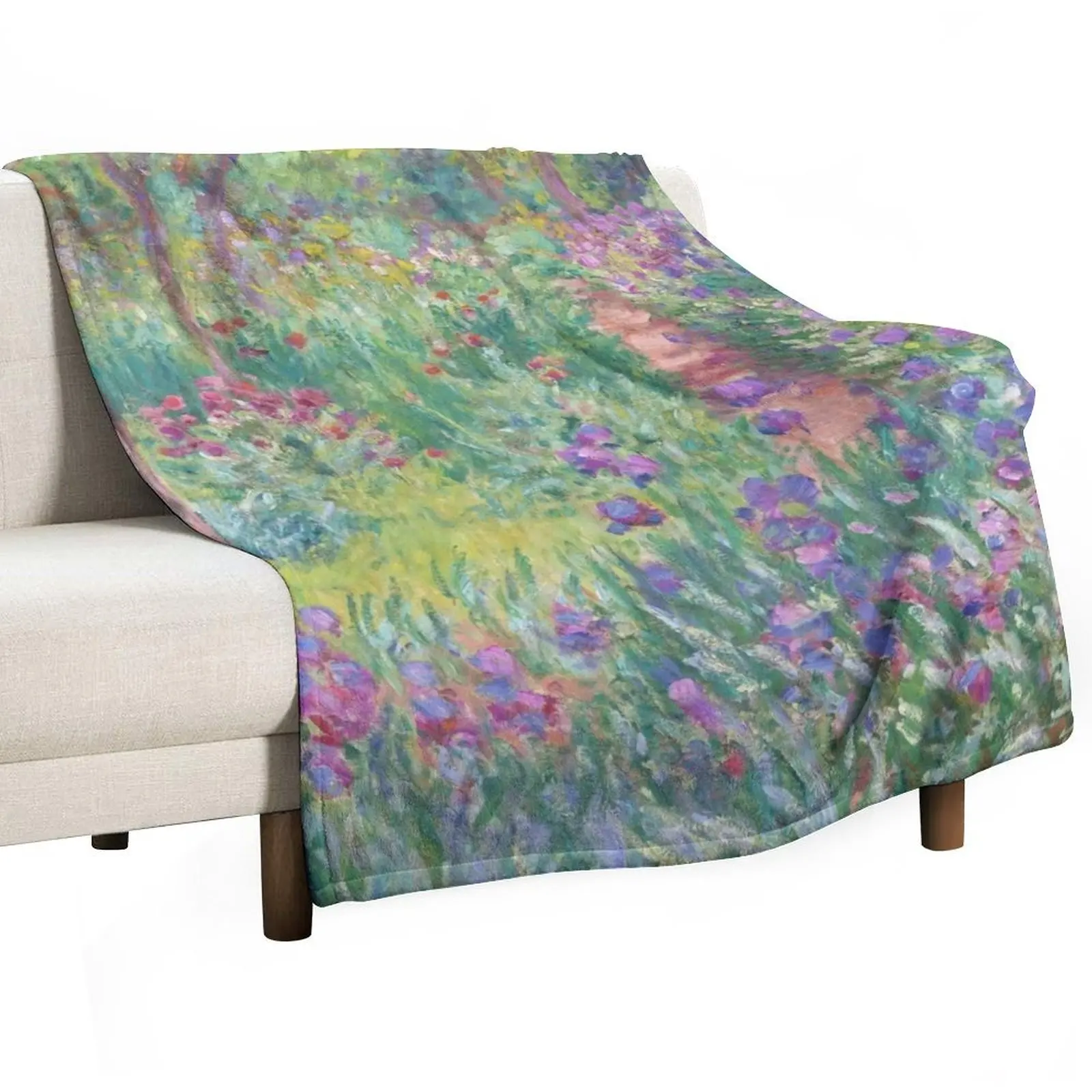 The Artist's Garden at Giverny (1900) Throw Blanket Bed linens valentine gift ideas Blankets For Sofas Blankets