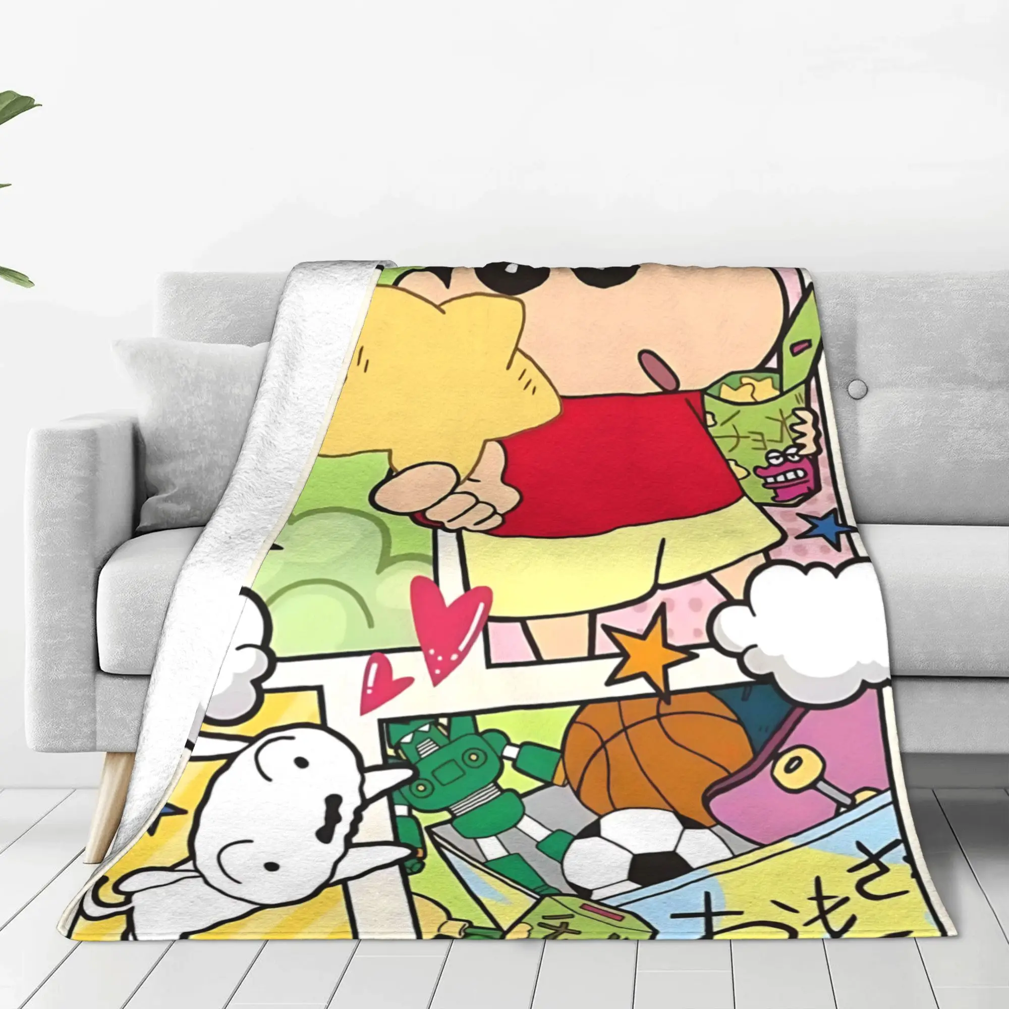 1PC Home Crayon Shin chan‌s Blanket Throw Blanket  Novelty Warm Blanket All Season Gift