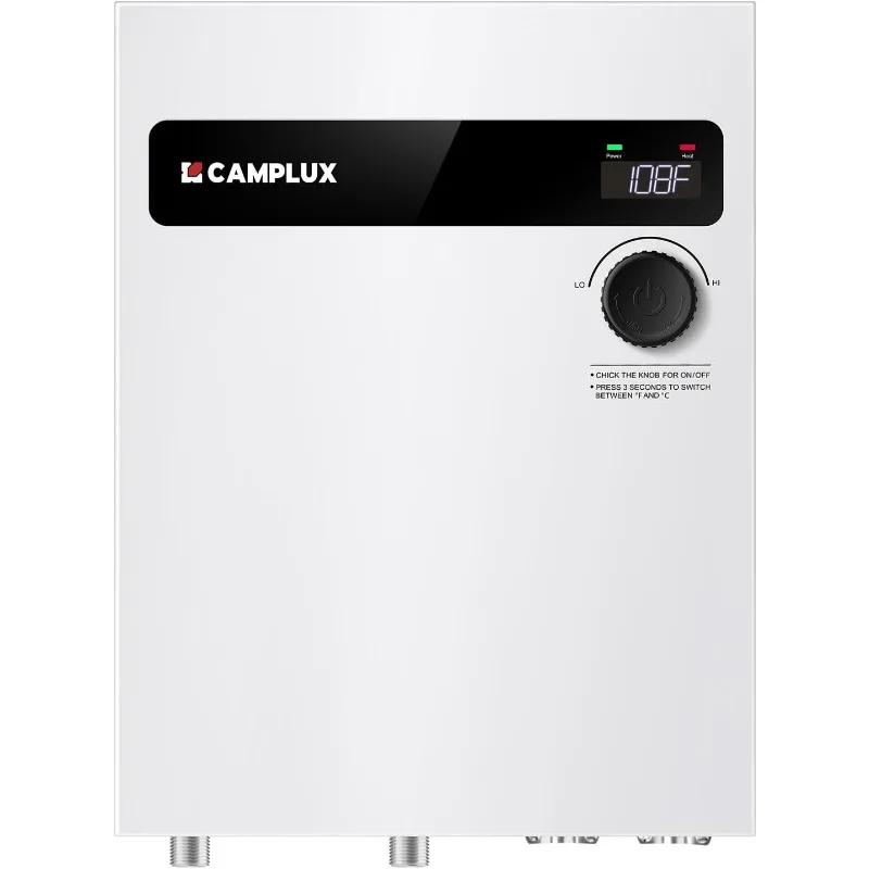 CAMPLUX Tankless Water Heater Electric 24kW 240 Volt,On Demand Instant Endless Hot Water Heater TEW24 Digital Display