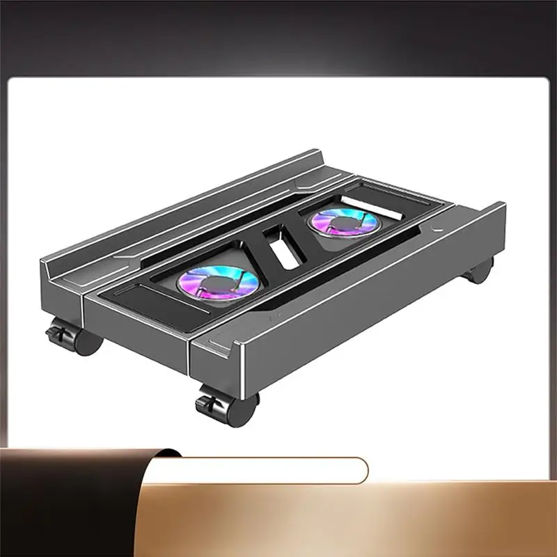 

N35R-тележка для настольного компьютера с регулируемой подставкой для мобильного ПК, охлаждающим вентилятором RGB, телескопическим держателем процессора для рассеивания тепла