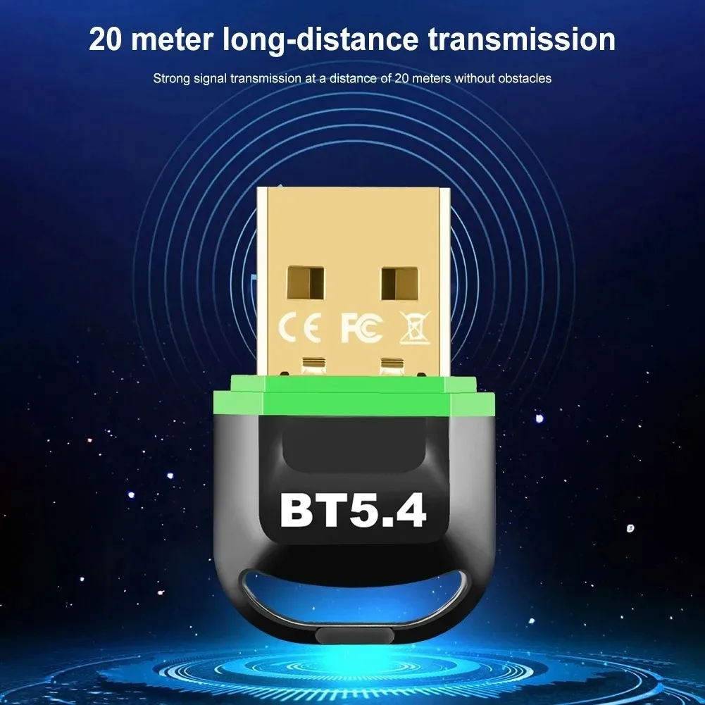 Adaptador Bluetooth para Pc, Dongle Usb Bluetooth 5,4, receptor Bluetooth 5,3 para altavoz, ratón, teclado, transmisor de Audio y música