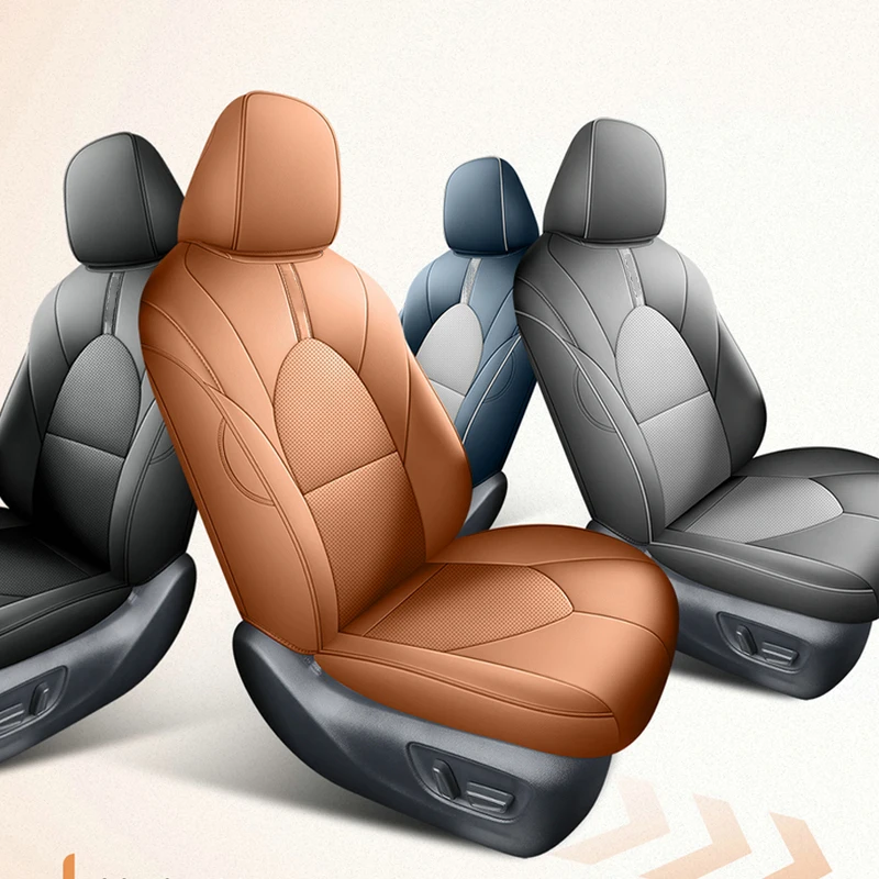 Luxury Full Set 7 Seat Car Seat Covers For Toyota Highlander 2022-2024 Three-Row Model Protective Seat Cushion Automotive Parts