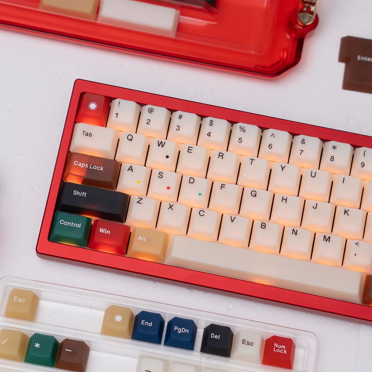 Keebox Mixed Lights RGB Semi Translucent Mechanical Keyboard Keycaps Cherry Profile Key Cap PC For Wooting HE Switch Rakka