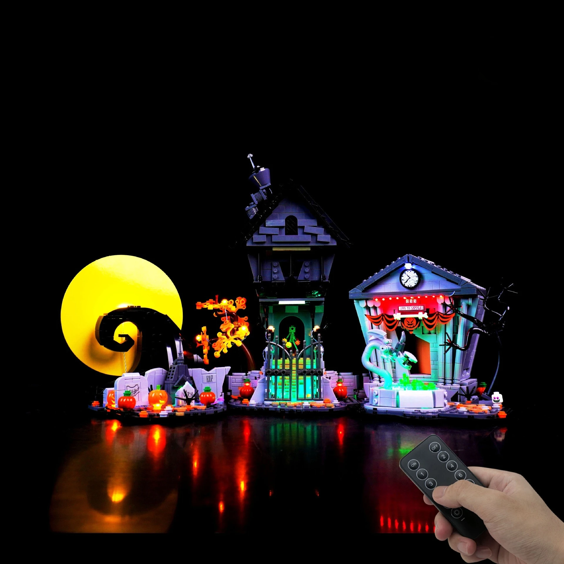 

Набор светодиодных светильников подходит для LEGO Тима Бертона «Кошмар перед Рождеством» 21351, строительные блоки, лампы «сделай сам», игрушки