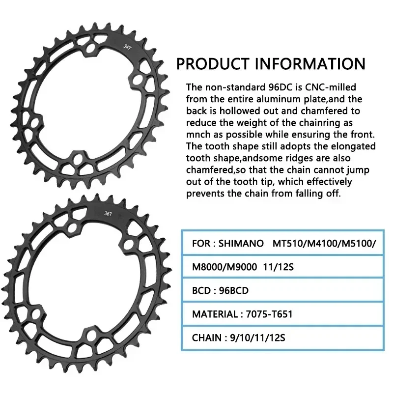 DEORE FC-M5100 Crank 170mm 175mm Cranks 96BCD 32/34/36/38T Chainring BB52 for MTB Bike Parts Original DEORE M5100