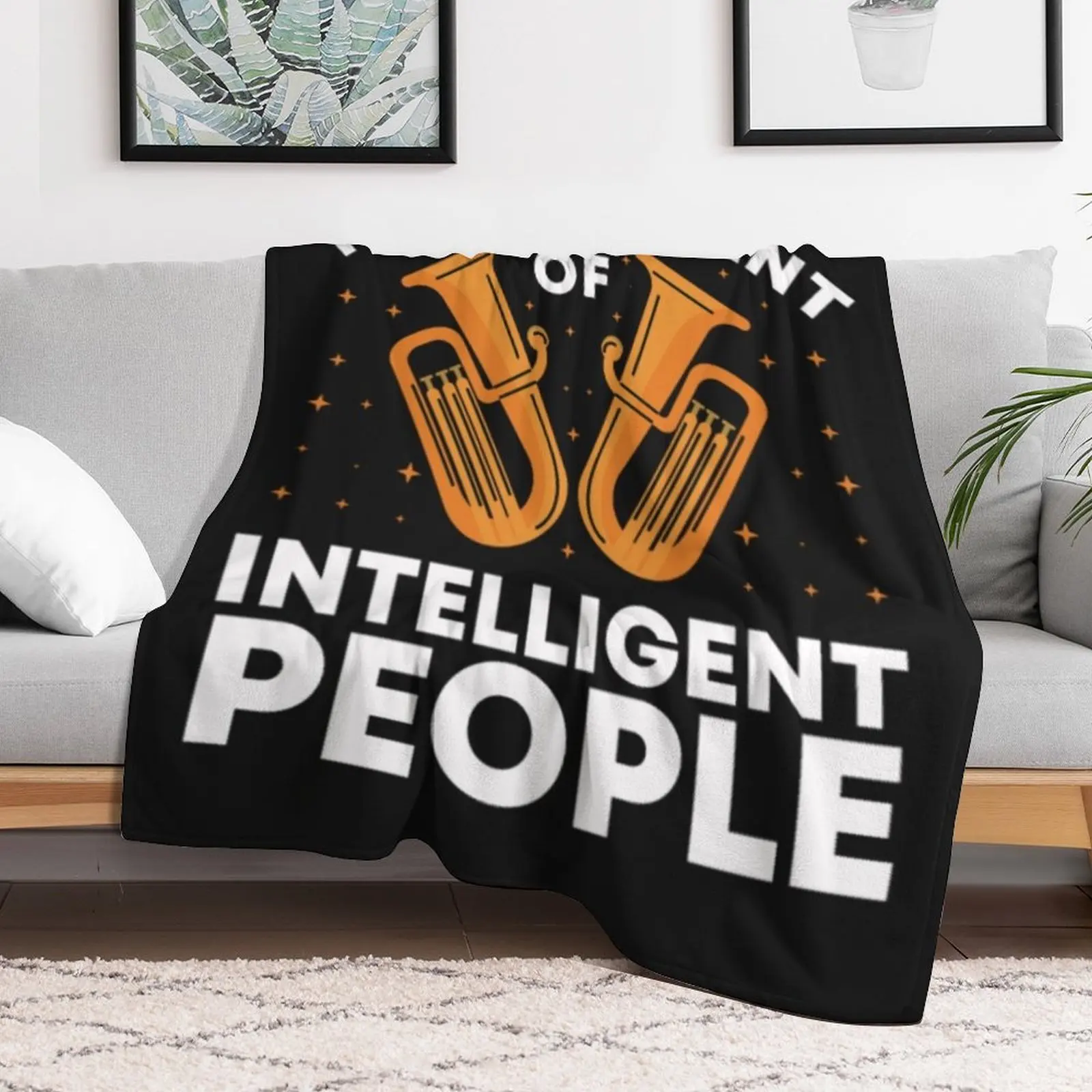 Tuba music for intelligent people Throw Blanket Warm Flannel Blanket for Couch Chair Bedroom