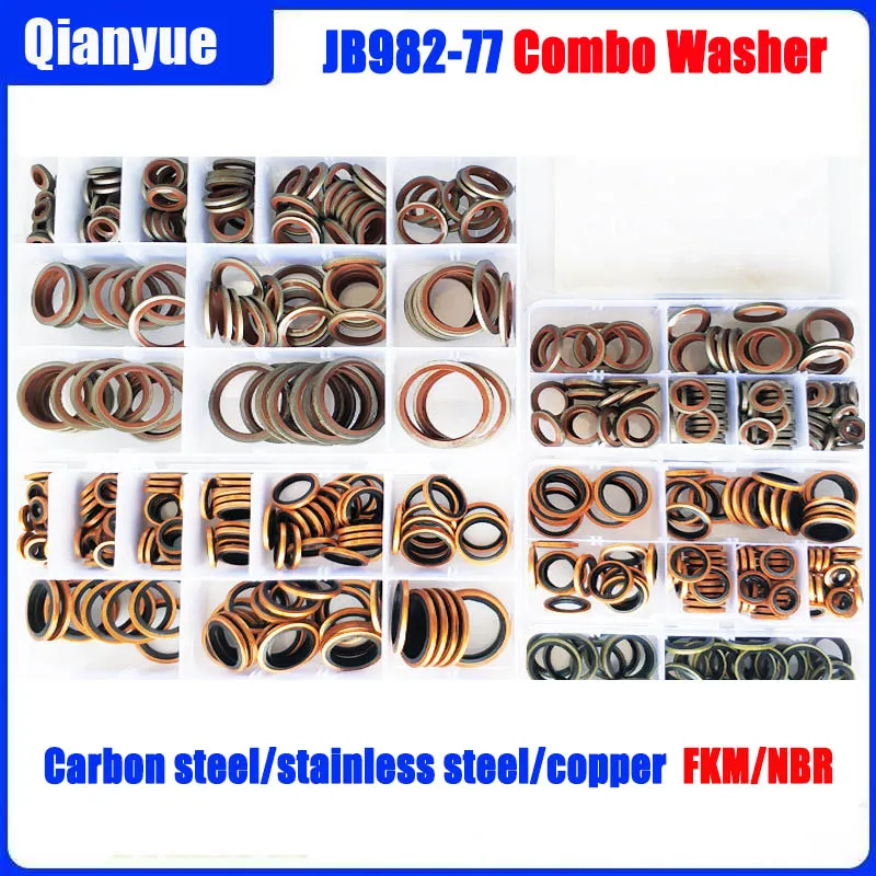 JB982-77 Combo Washer M5-M60 – High Pressure Oil Seal Gasket Kit for Diesel Engines/Hydraulic Hoses (Box Set)